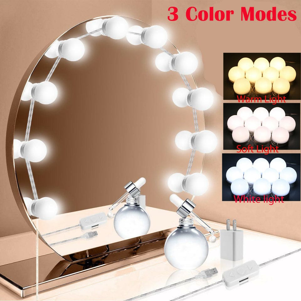 10 Bulb Vanity Light (3 Modes) USB Operate