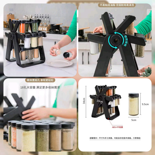Ferris 18 Jar Rotating Spice Rack  (Box Packing) - Premium Quality