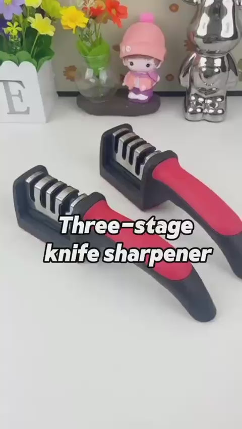 3 Steps Manual KnifeScissors Sharpener with Box